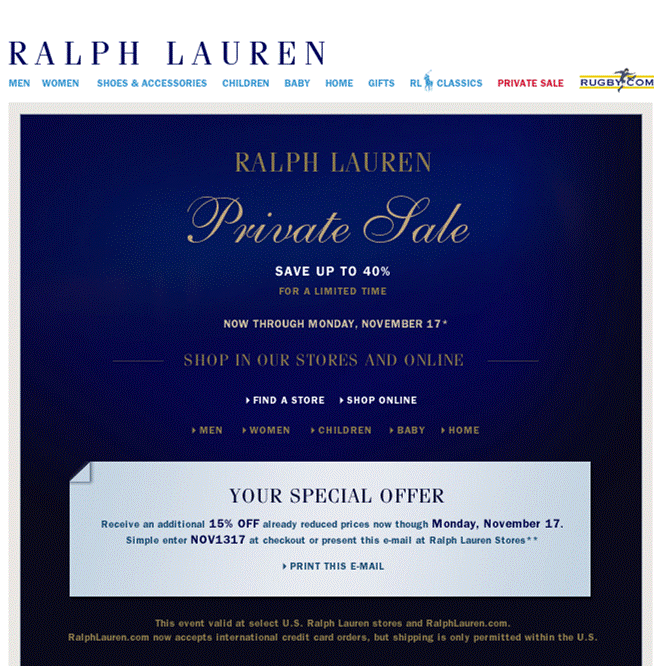 Ralph Lauren Friends and Family Coupon 